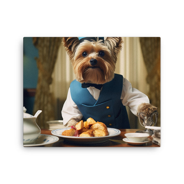 Yorkshire Terrier Hotel Staff Canvas - PosterfyAI.com