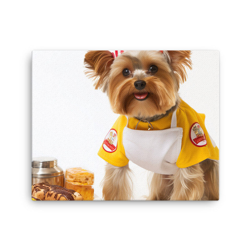 Yorkshire Terrier Fast Food Crew Canvas - PosterfyAI.com
