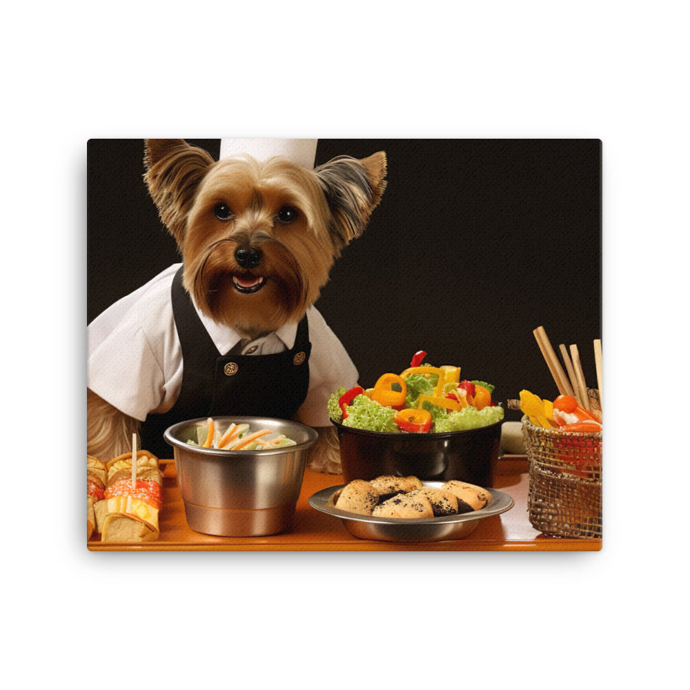 Yorkshire Terrier Fast Food Crew Canvas - PosterfyAI.com