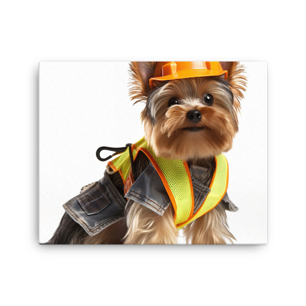 Yorkshire Terrier Contractor Canvas - PosterfyAI.com