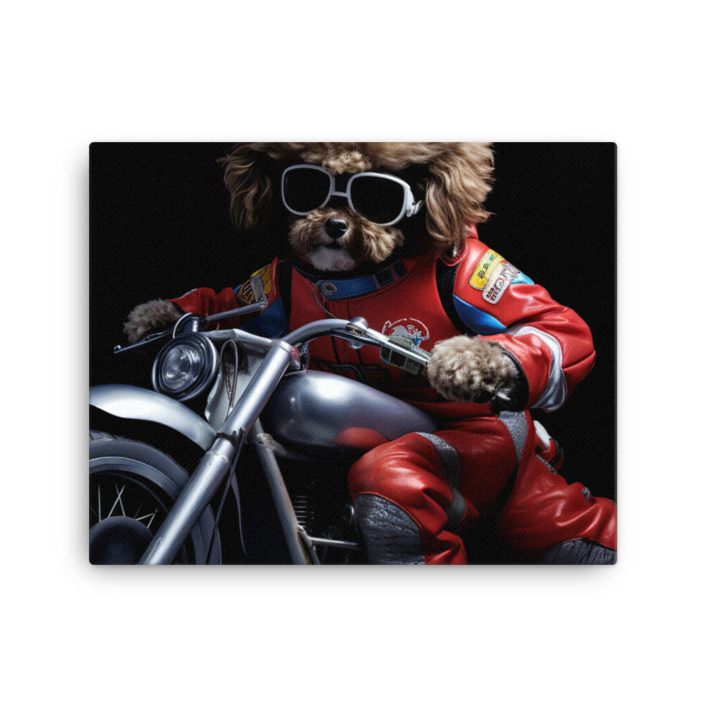 Poodle Superbike Athlete Canvas - PosterfyAI.com