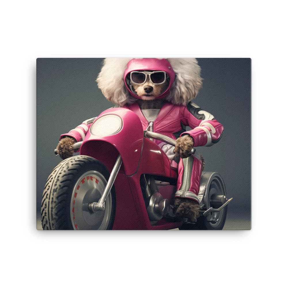 Poodle Superbike Athlete Canvas - PosterfyAI.com