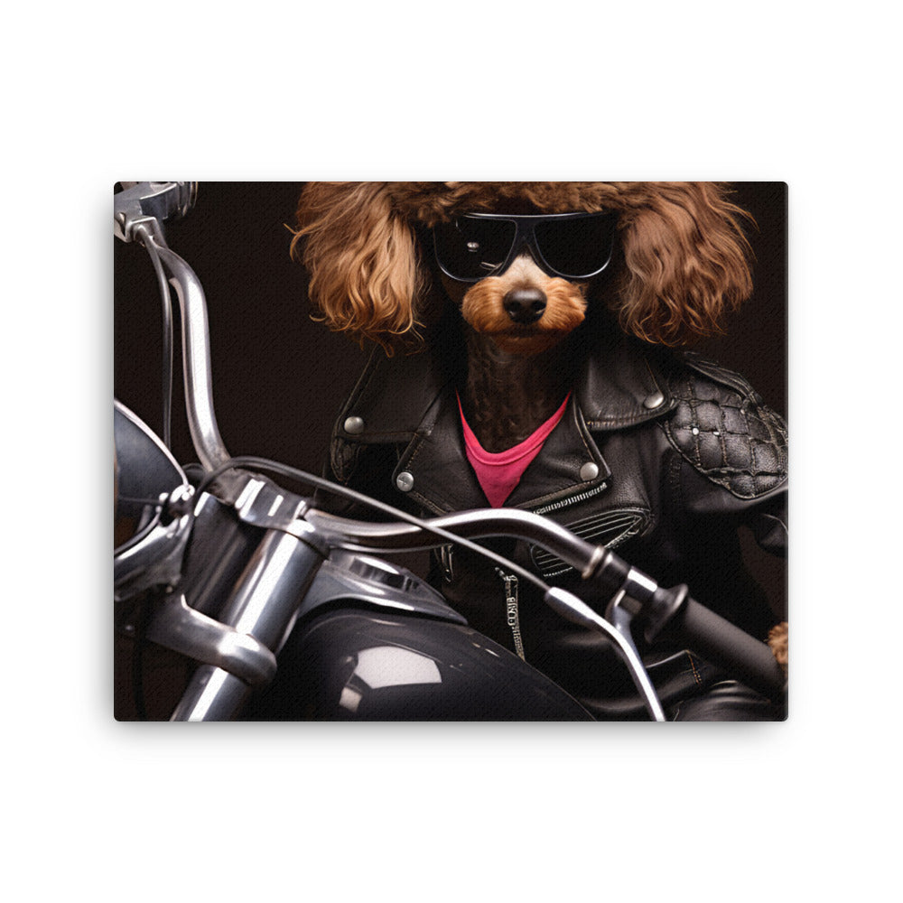 Poodle Superbike Athlete Canvas - PosterfyAI.com
