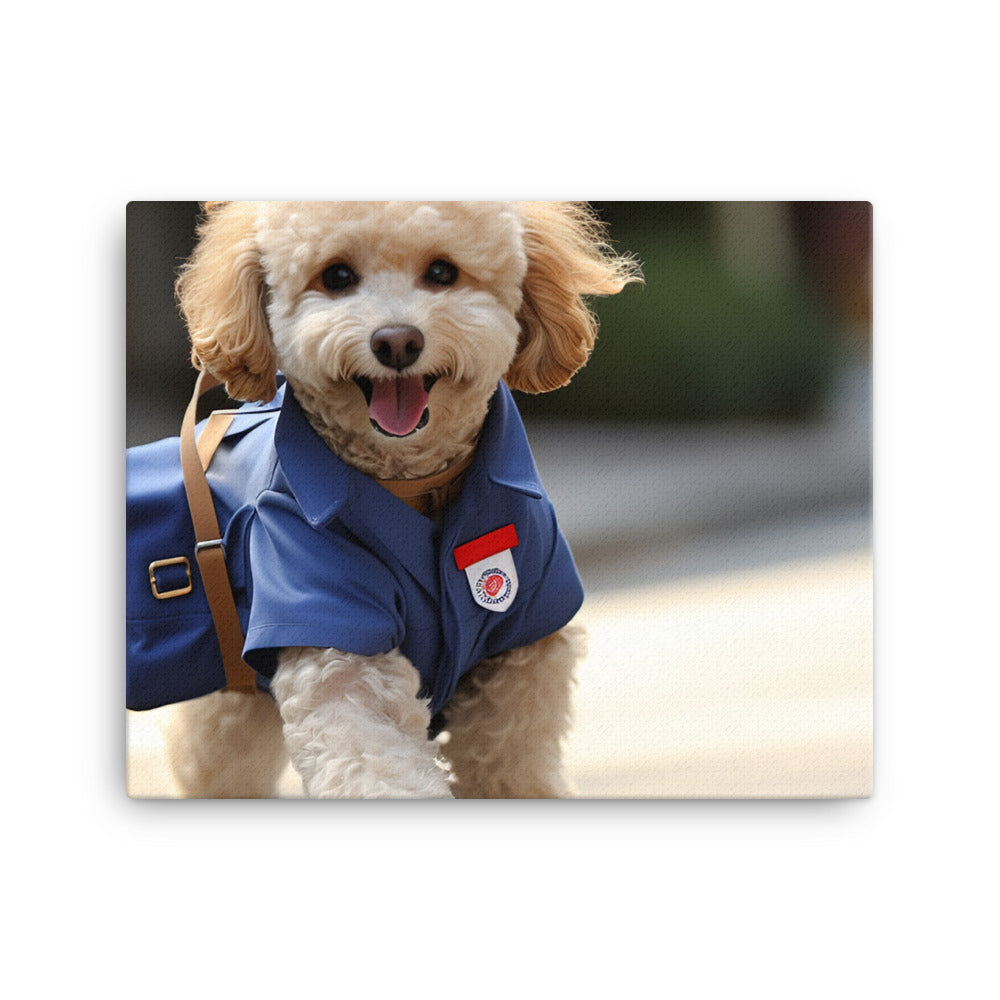 Poodle Mail Carrier Canvas - PosterfyAI.com