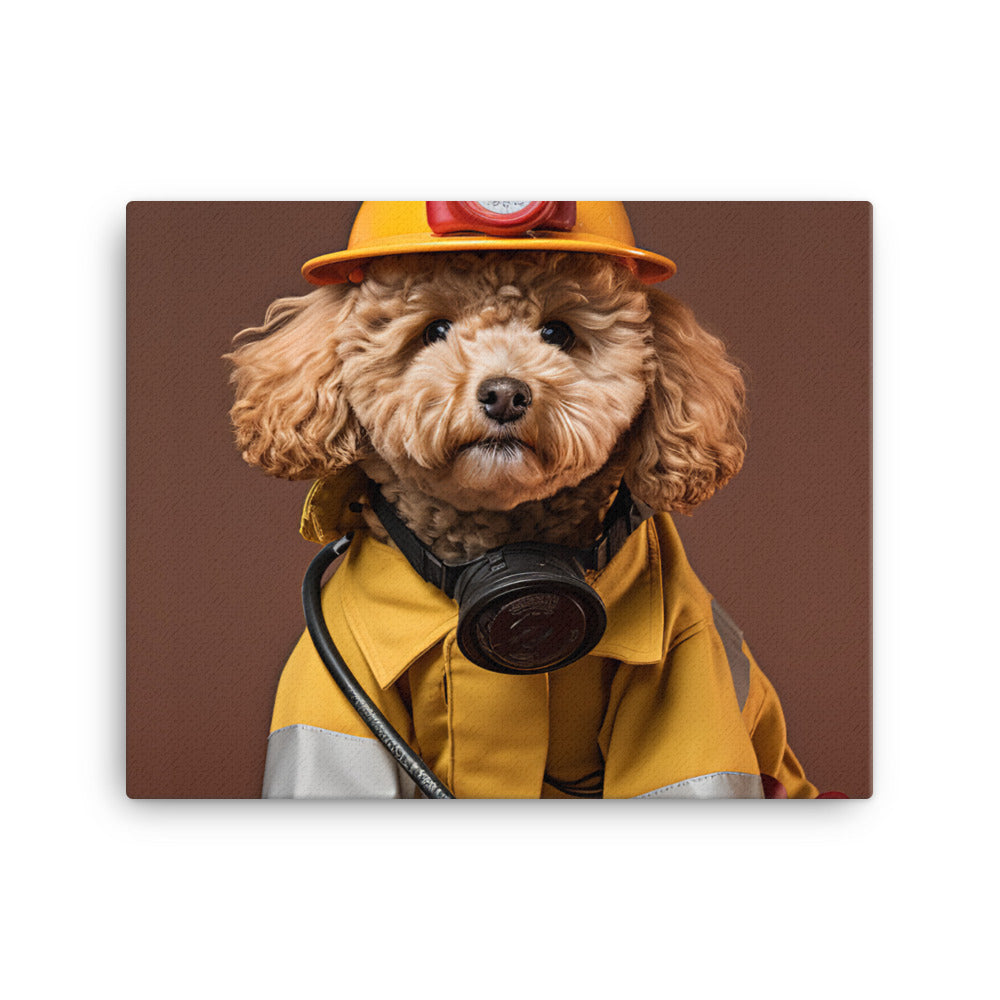 Poodle Firefighter Canvas - PosterfyAI.com