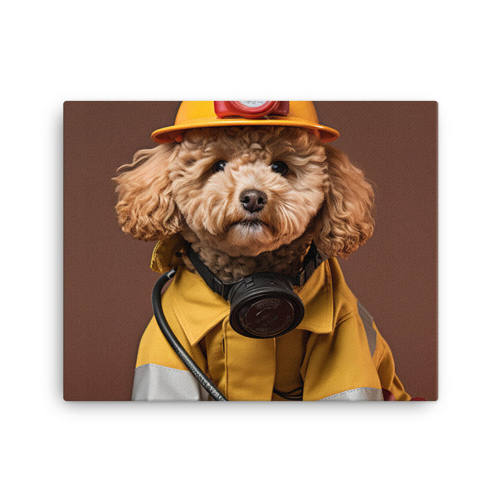 Poodle Firefighter Canvas - PosterfyAI.com