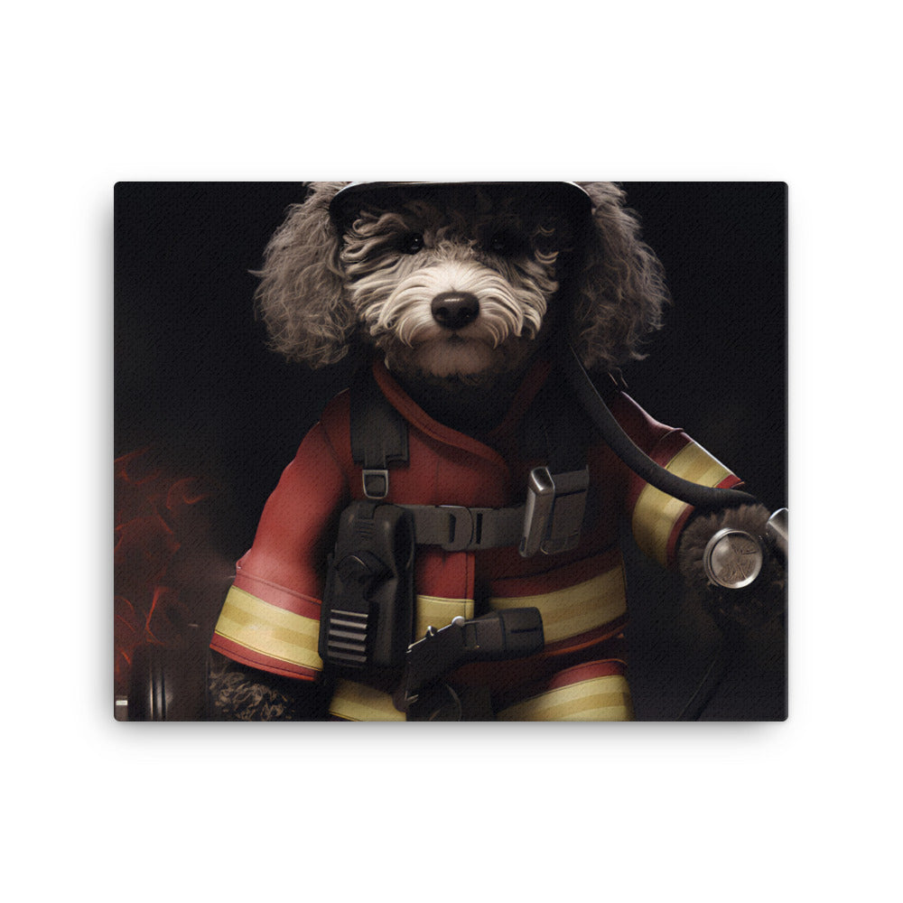 Poodle Firefighter Canvas - PosterfyAI.com