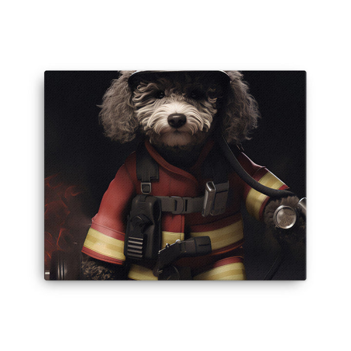 Poodle Firefighter Canvas - PosterfyAI.com