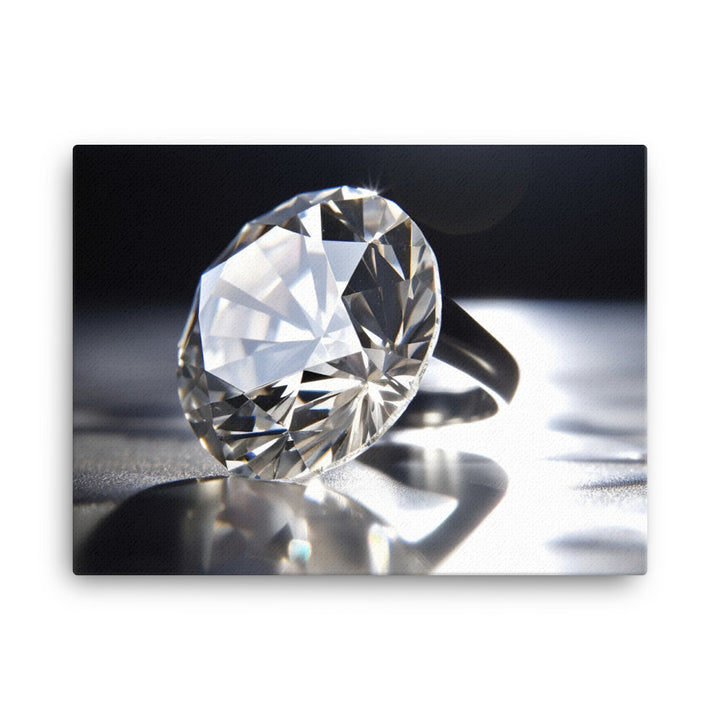 Classic White Diamond with Delicate Setting canvas - Posterfy.AI