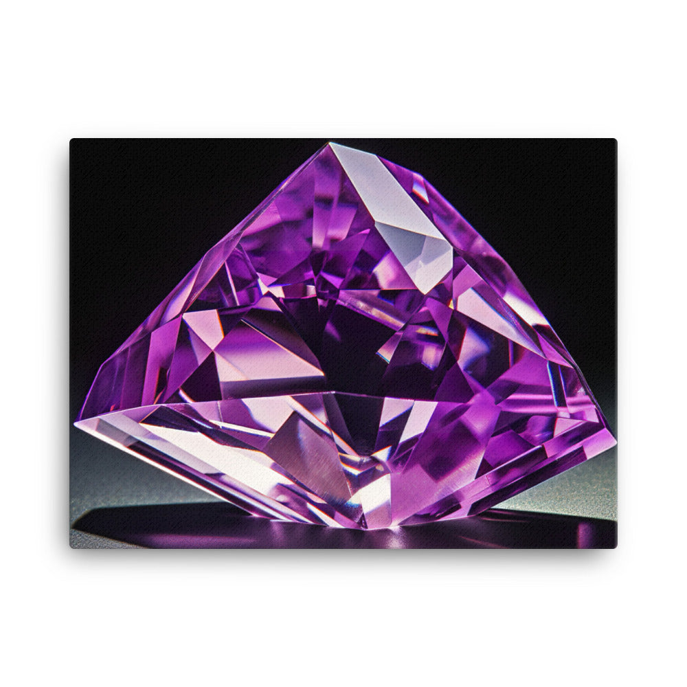 A vibrant purple diamond glimmers in the light canvas - Posterfy.AI