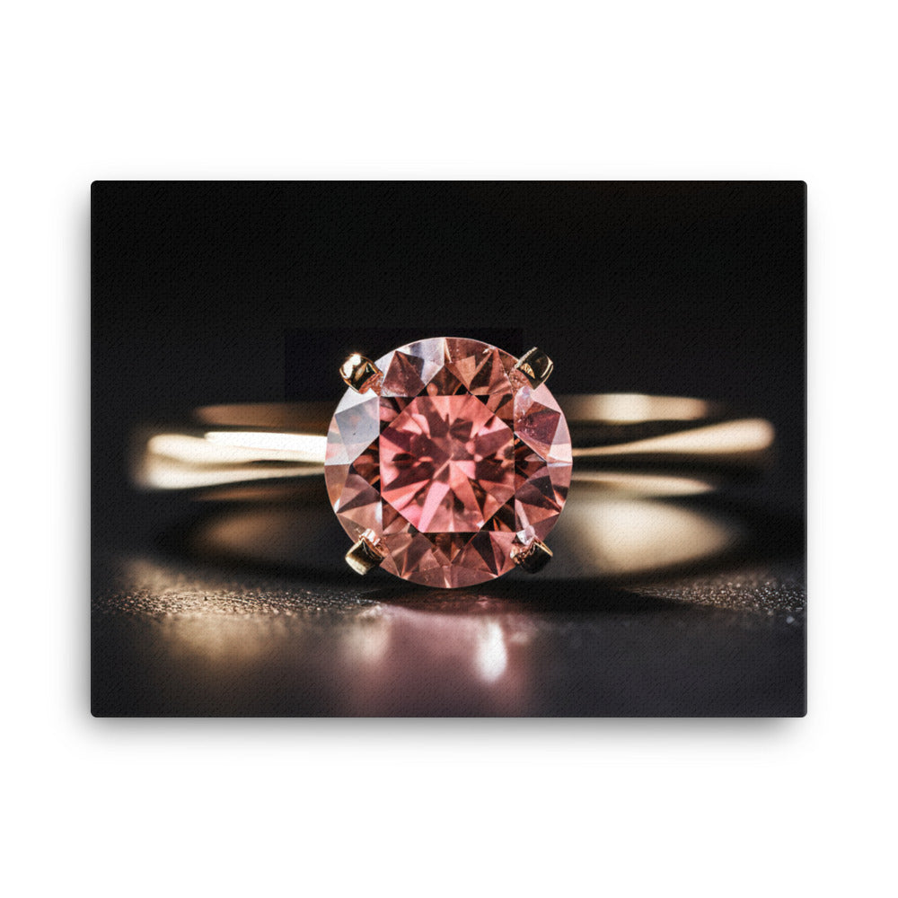 A stunning pink diamond set in a delicate gold band canvas - Posterfy.AI
