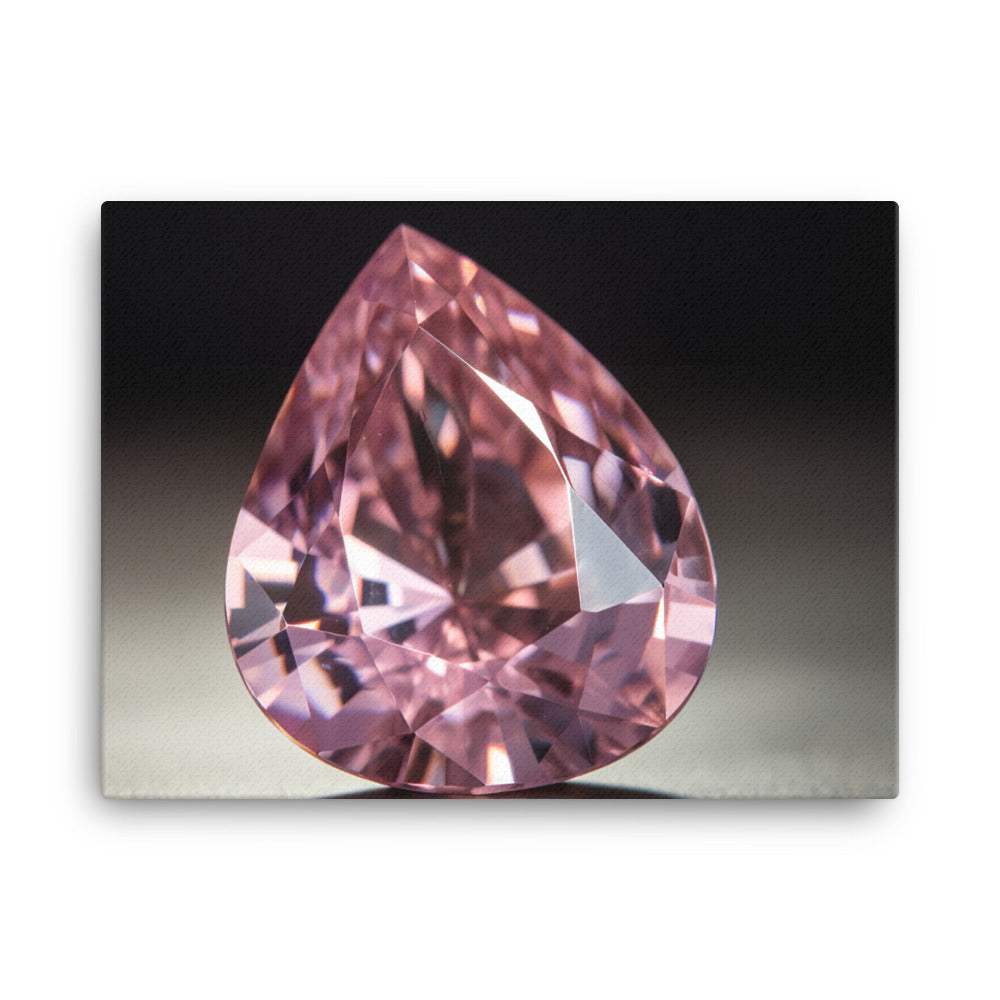 A close-up of a pear shaped pink diamond canvas - Posterfy.AI