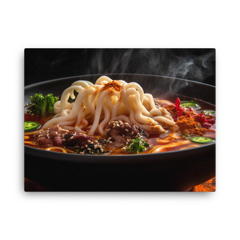 Spicy Udon Noodle Soup canvas - Posterfy.AI