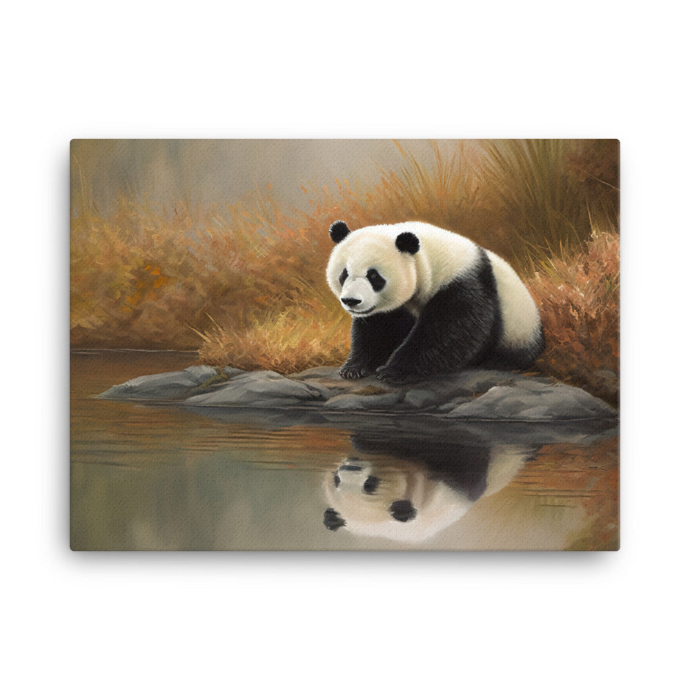 Panda Reflections canvas - Posterfy.AI