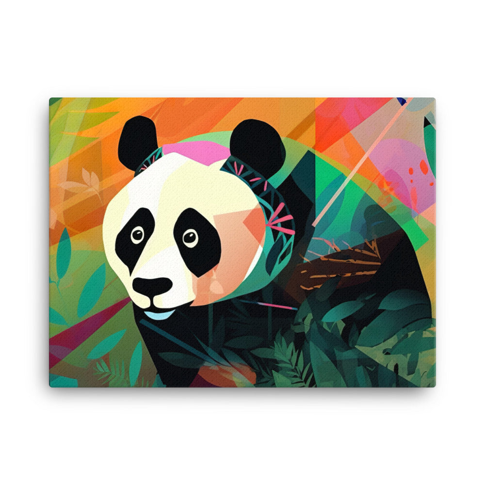 Deco Panda in the Jungle canvas - Posterfy.AI