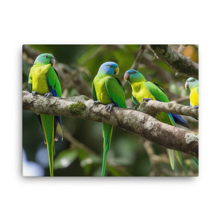 Rainbow Parakeets canvas - Posterfy.AI