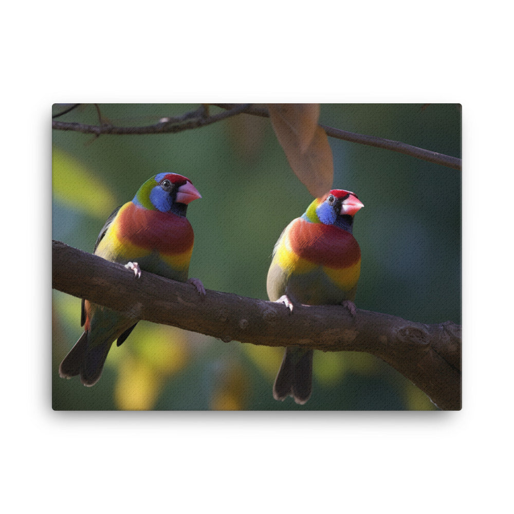 Rainbow Finches in the Wild canvas - Posterfy.AI