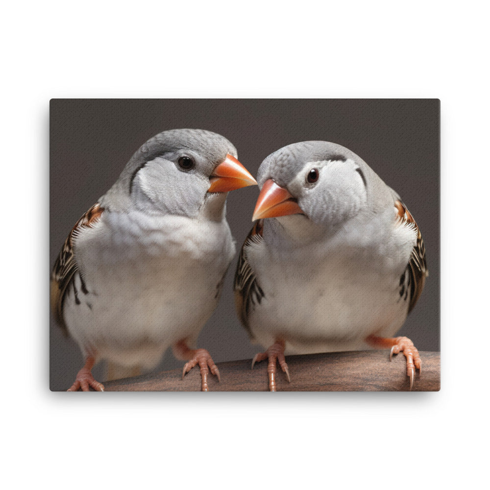 Close-up of Zebra Finches canvas - Posterfy.AI