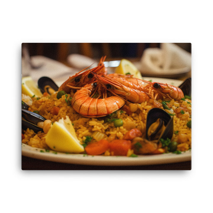 Seafood Paella canvas - Posterfy.AI