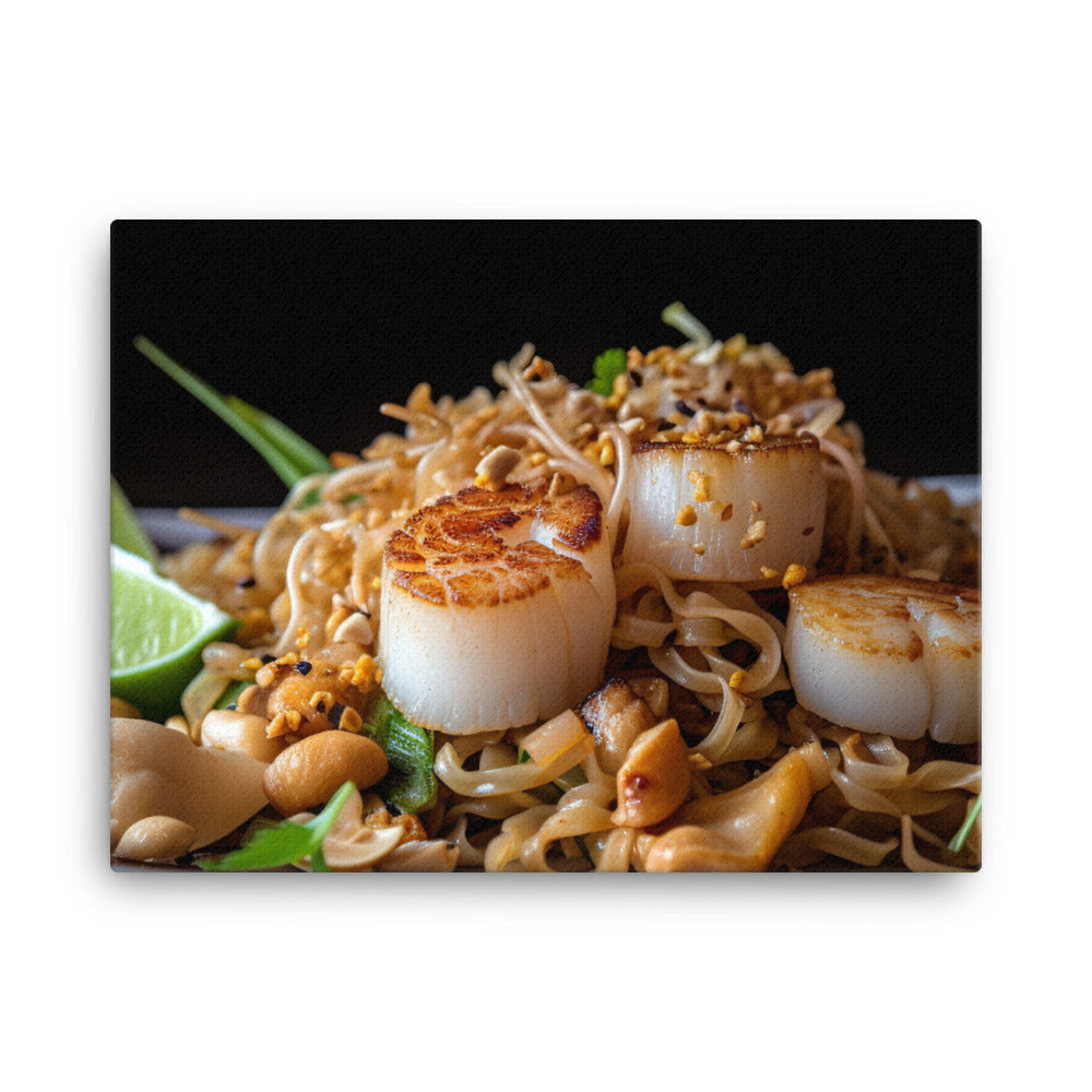 Pad Thai with Scallops and Squid canvas - Posterfy.AI