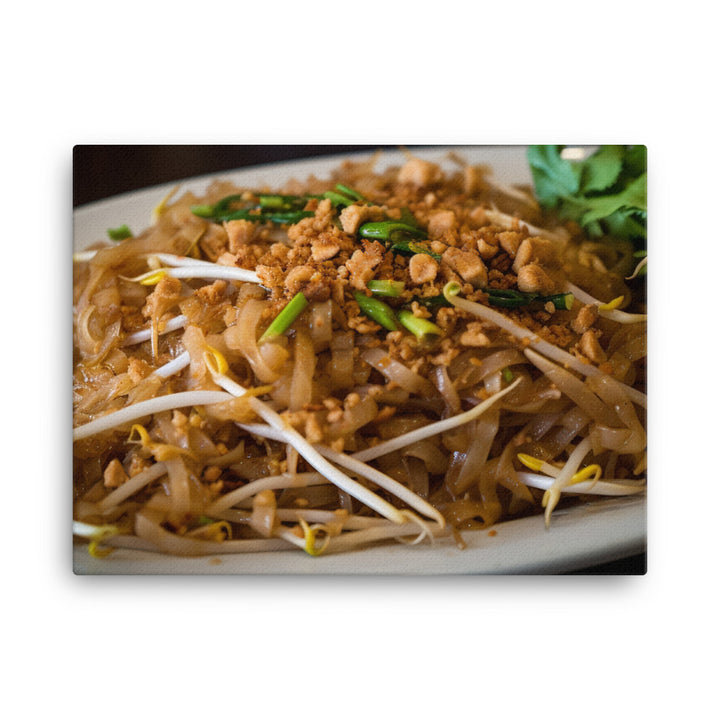 Pad Thai with Pork and Bean Sprouts canvas - Posterfy.AI