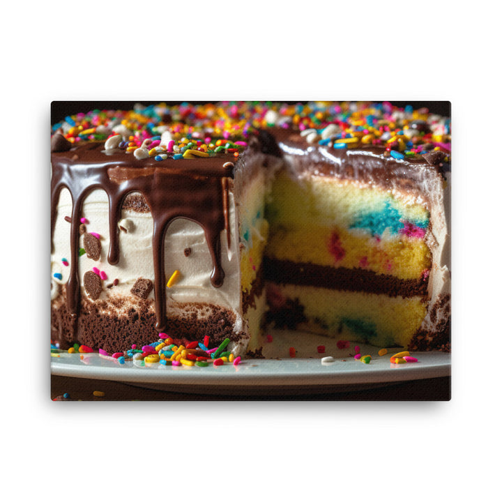 Celebration Ice Cream Cake canvas - Posterfy.AI