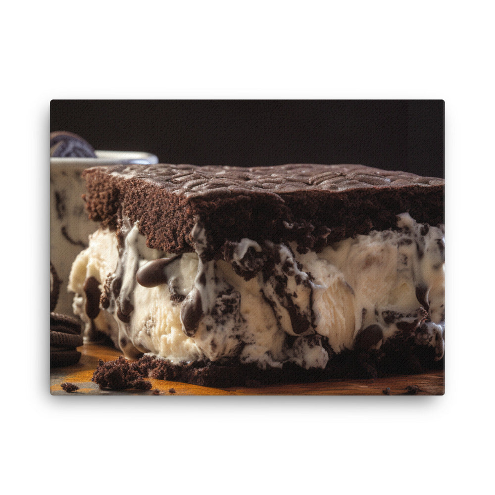 Oreo Brownie Ice Cream Sandwich canvas - Posterfy.AI