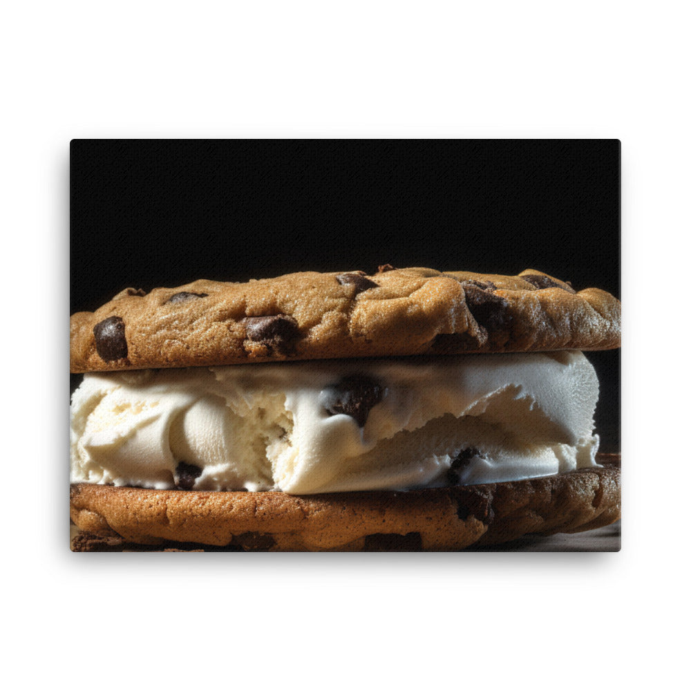 Classic Chocolate Chip Cookie Ice Cream Sandwich canvas - Posterfy.AI