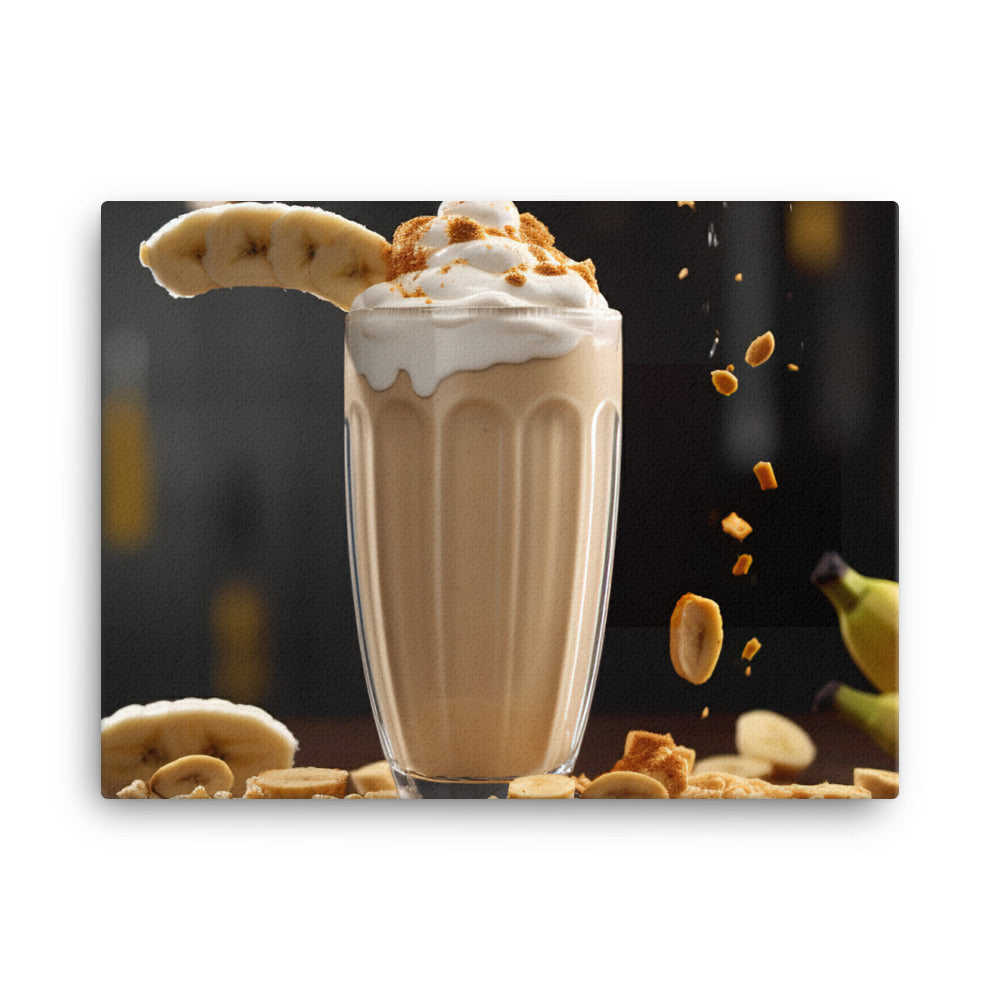 Peanut Butter Banana Milkshake canvas - Posterfy.AI