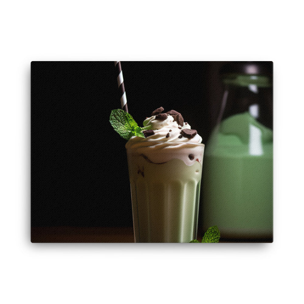 Mint Chocolate Chip Milkshake canvas - Posterfy.AI