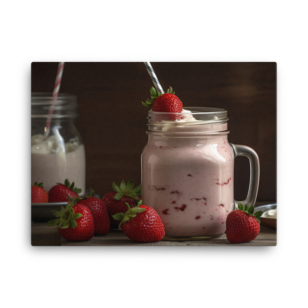 Strawberry shortcake milkshake canvas - Posterfy.AI