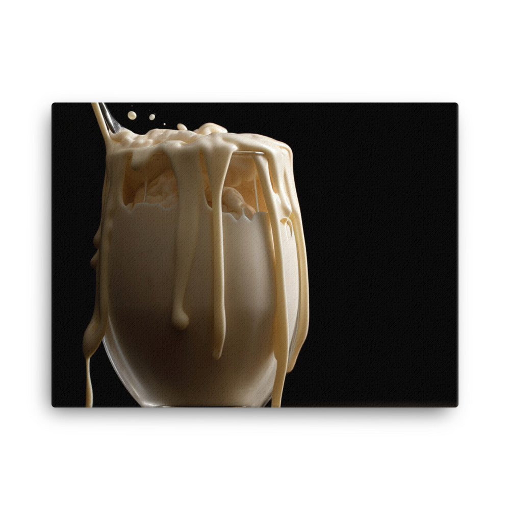 Smooth and creamy classic vanilla milkshake canvas - Posterfy.AI