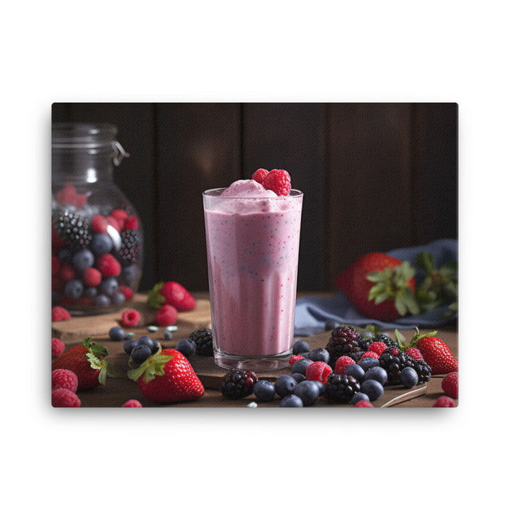 Coconut berry smoothie canvas - Posterfy.AI