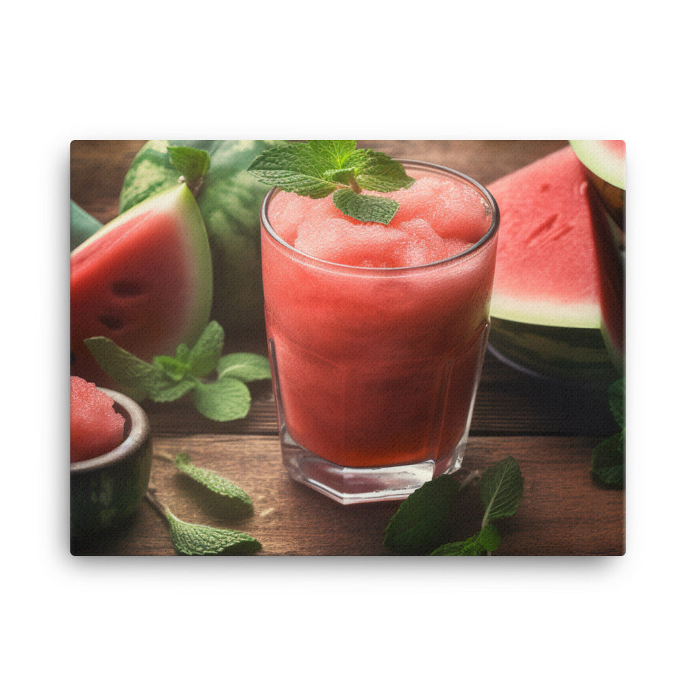 Watermelon mint smoothie canvas - Posterfy.AI