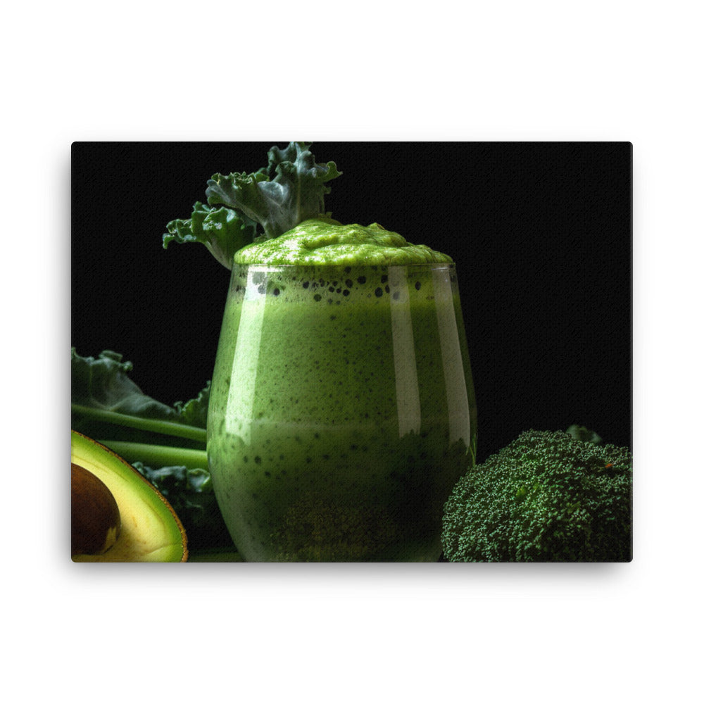 Avocado kale smoothie canvas - Posterfy.AI