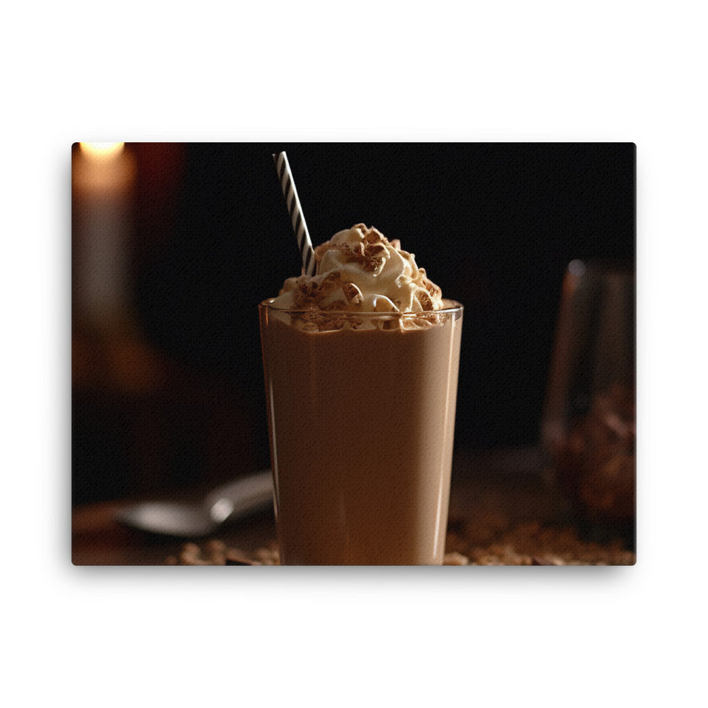 Creamy chocolate peanut butter smoothie canvas - Posterfy.AI