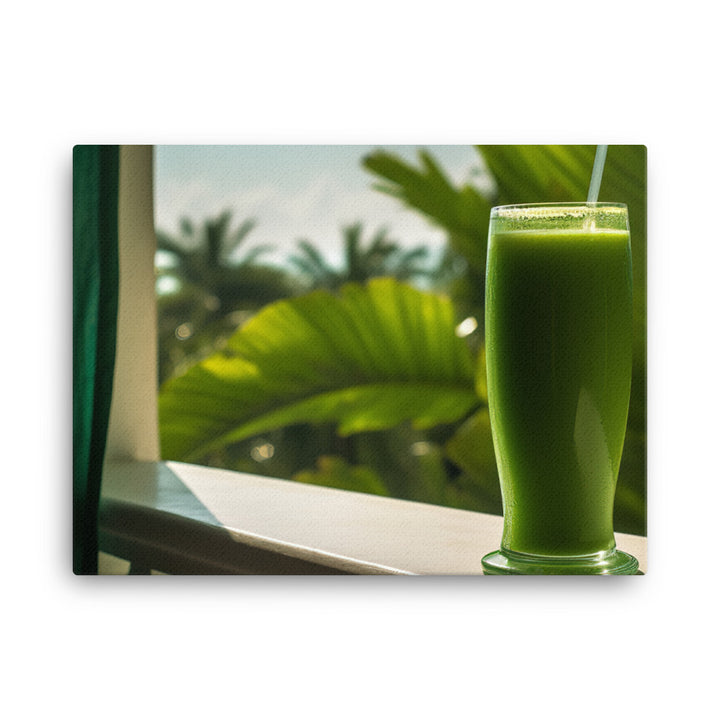 Tropical green smoothie canvas - Posterfy.AI