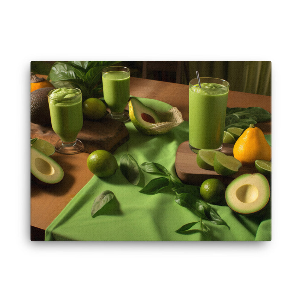 Tropical green smoothie canvas - Posterfy.AI