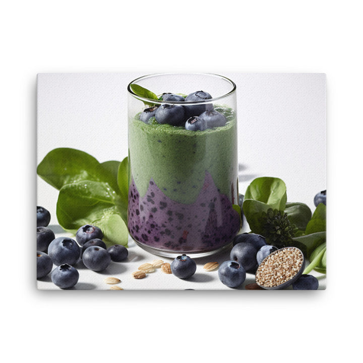 Blueberry spinach smoothie canvas - Posterfy.AI