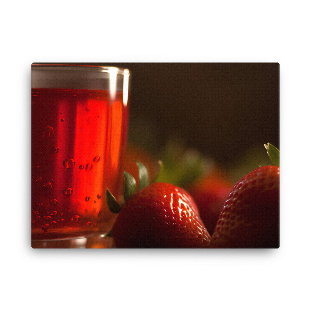 Vibrant red strawberry juice canvas - Posterfy.AI