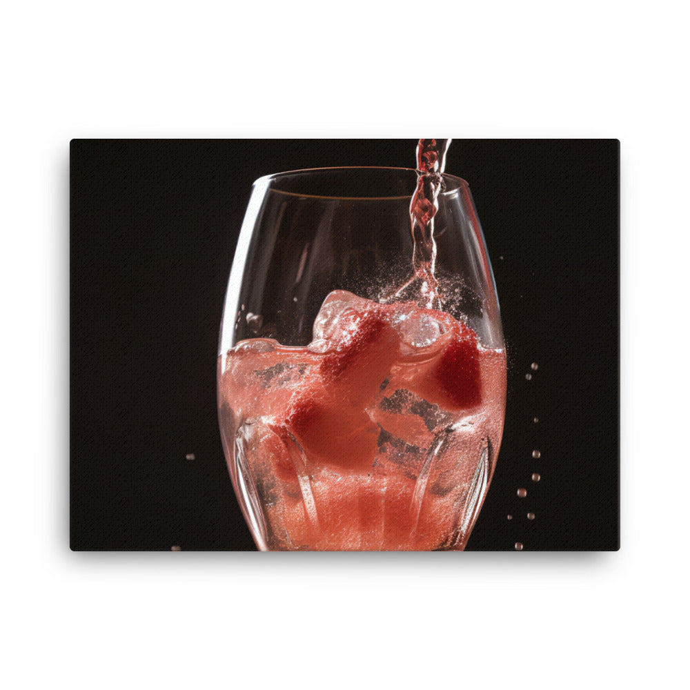 Strawberry juice being poured canvas - Posterfy.AI