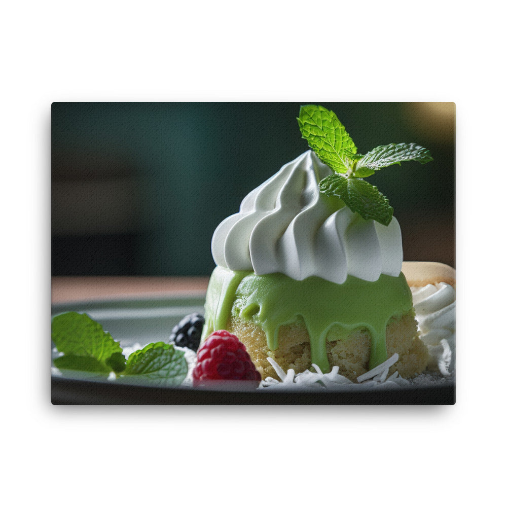Matcha flavored dessert canvas - Posterfy.AI