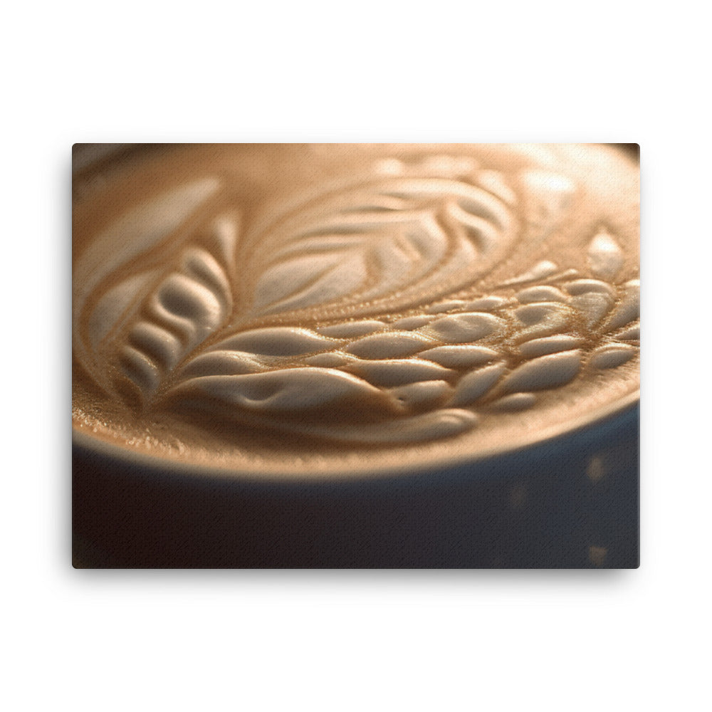 Cappuccino with a frothy milk foam canvas - Posterfy.AI