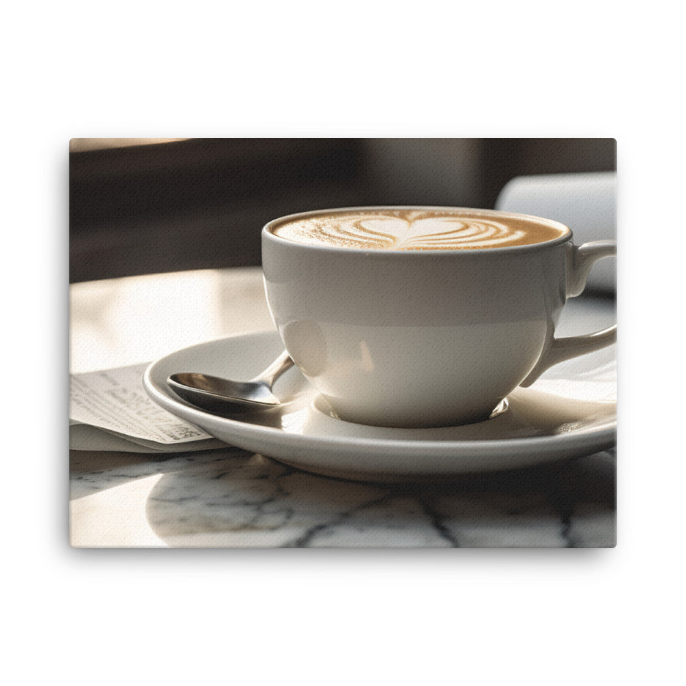 Cappuccino served in a classic porcelain cup canvas - Posterfy.AI
