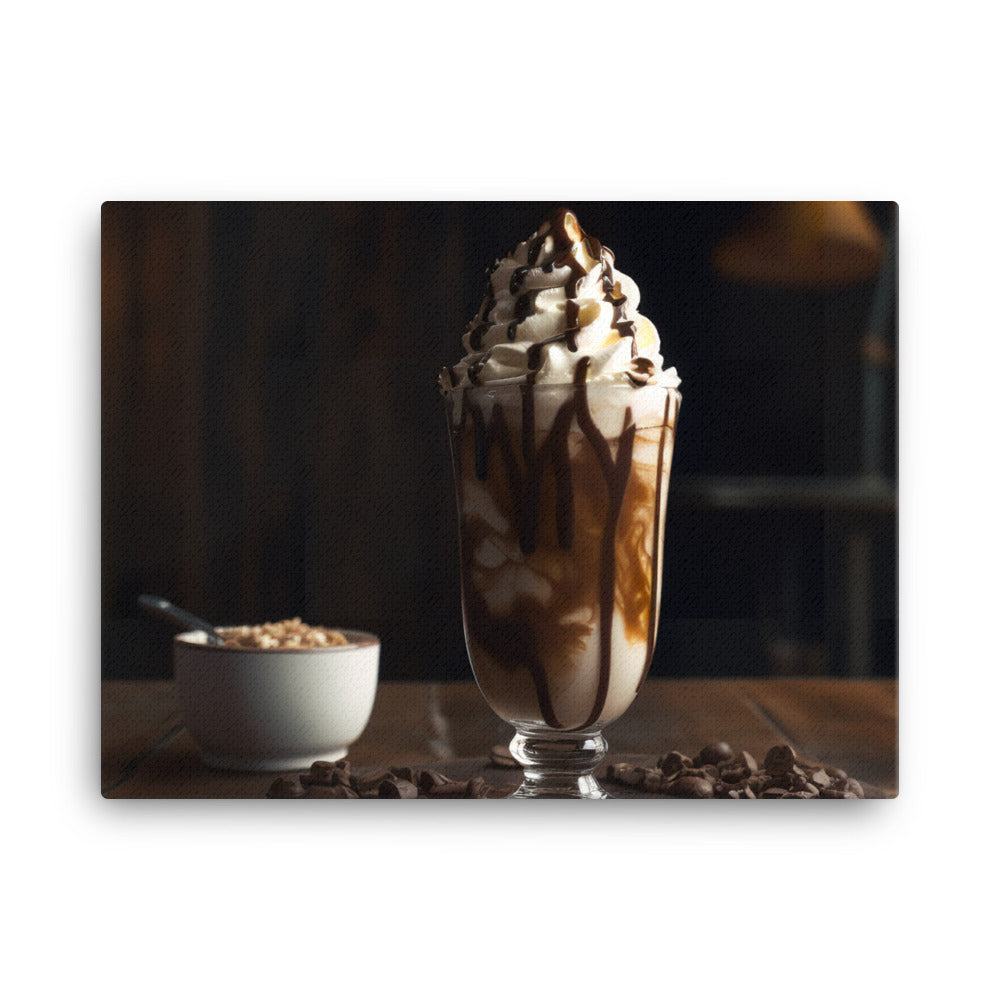 A delicious mocha with whipped cream canvas - Posterfy.AI