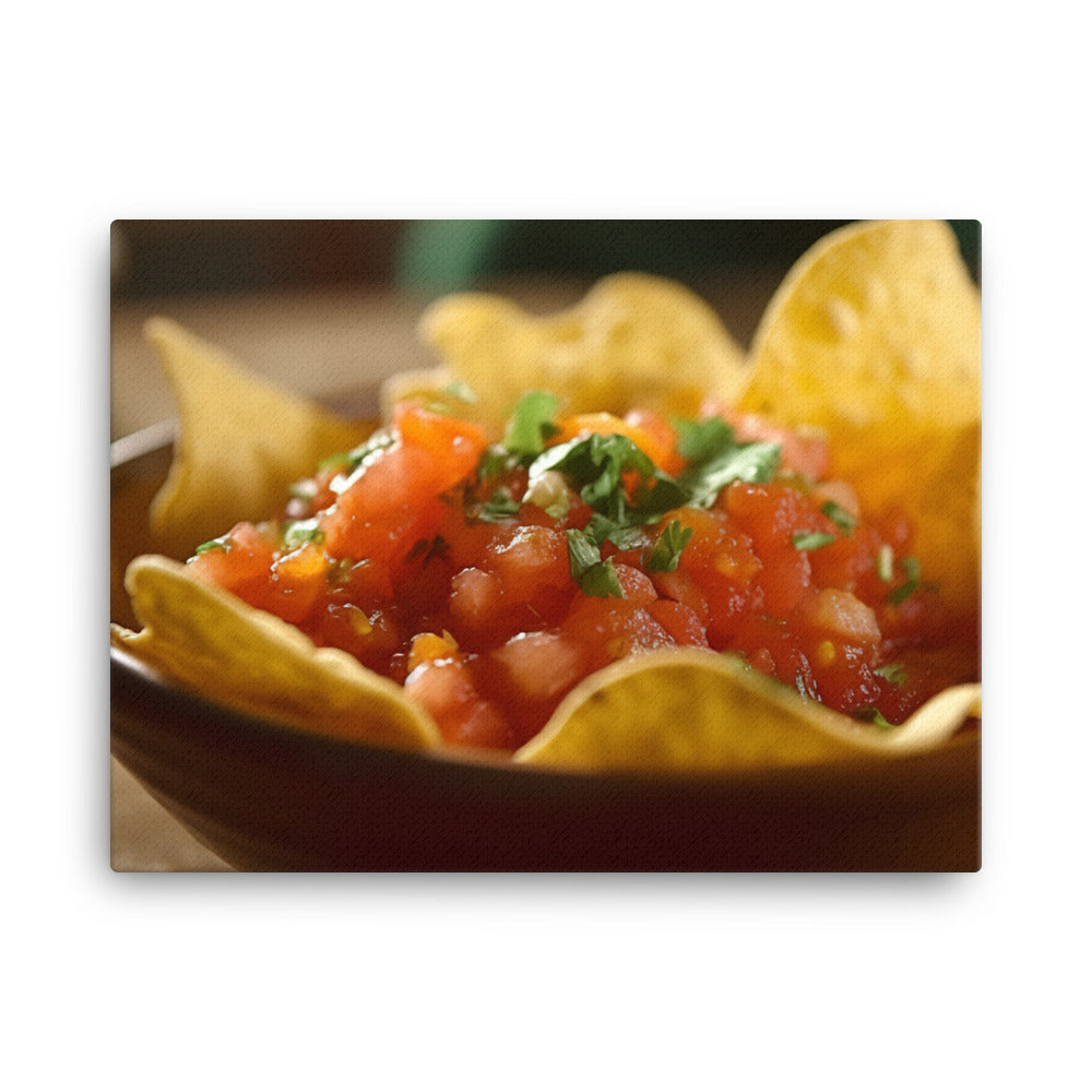 Fresh and Tangy Chips and Salsa canvas - Posterfy.AI