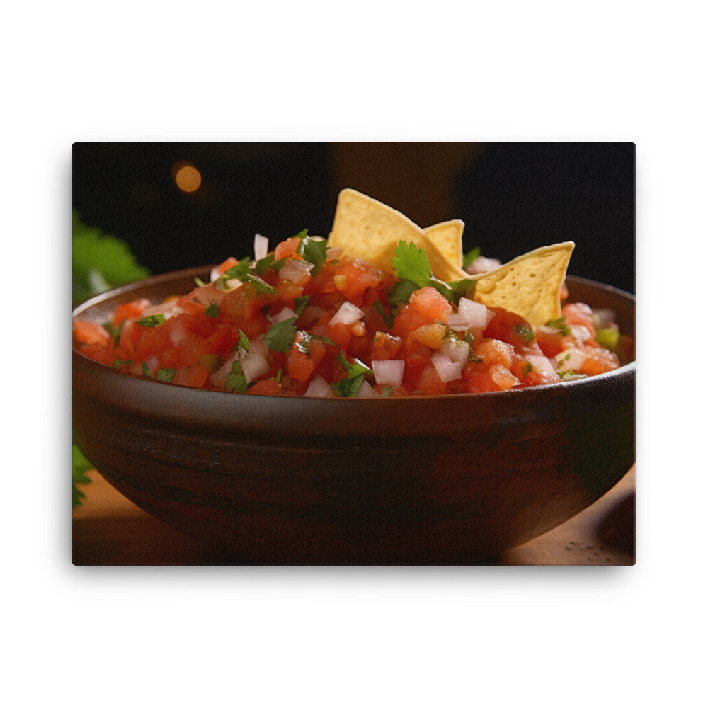 Crispy Chips and Fiery Salsa canvas - Posterfy.AI