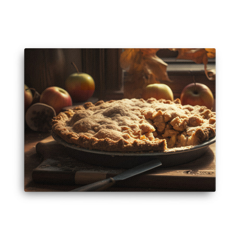 Rustic Apple Pie with Fresh Apples canvas - Posterfy.AI