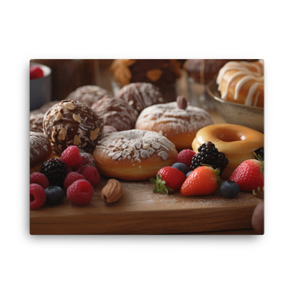 A Delicious Selection of Pastries and Donuts canvas - Posterfy.AI