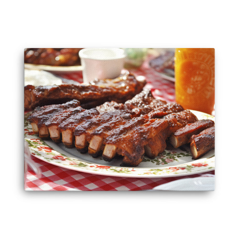 Sticky and Sweet Barbecue Ribs canvas - Posterfy.AI